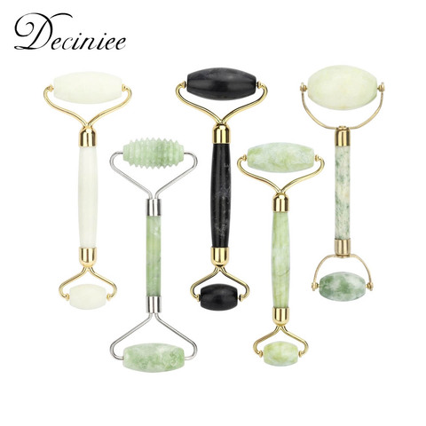 5 Styles naturel Jade rouleau visage levage masseur pierre de Jade Quartz rouleau Facial beauté Massage outils pour le soin du cou des yeux du visage ► Photo 1/6