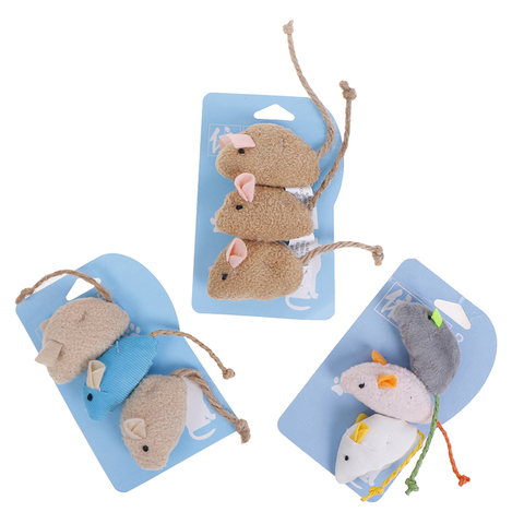 Nouveau 3 pcs/lot mélange animal de compagnie cataire souris chats jouets amusant en peluche souris chat jouet pour animal de compagnie petite graisse souris chat jouets ► Photo 1/5