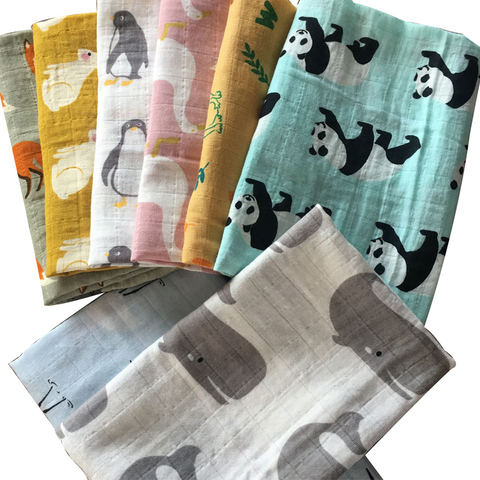 Nouvelles couvertures de bébé chaudes nouveau-né doux coton bio bambou bébé bavoirs mousseline lange d'emmaillotage alimentation Burpy serviette écharpe grande couche ► Photo 1/6