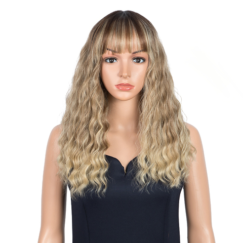 Magic Deep Wavy – perruque synthétique ombrée 18 pouces, longue, avec naissance des cheveux naturelle, résistante à la chaleur, pour femmes ► Photo 1/6