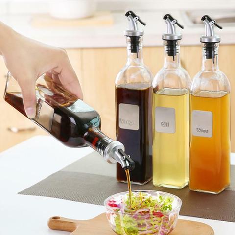 Verre huile d'olive vinaigre distributeur verseur pulvérisateur assaisonnement bouteille verre vinaigre Cruet cuisine cuisson outils huile conteneur ► Photo 1/6