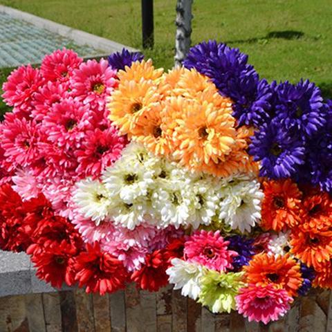 Meilleures ventes!!! Bouquet de marguerites Gerbera artificielles en soie, 1 pièce, Bouquet de mariage, décoration de jardin de maison, vente en gros, livraison directe ► Photo 1/6