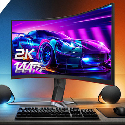 Écran LCD 2K 27 pouces, 144Hz, écran incurvé ULTRA HD pour le bureau et la maison ► Photo 1/6