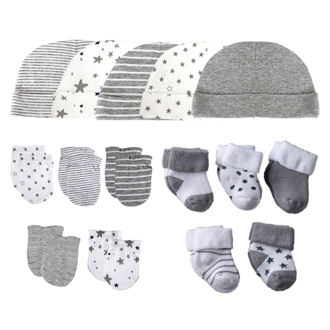 Ensemble chapeau pour nouveau-né, gants et chaussettes en coton pour bébé garçon et fille, accessoires de photographie, couvre-chef doux, bonnet de nuit pour nourrissons, pour l'hiver décontracté ► Photo 1/6