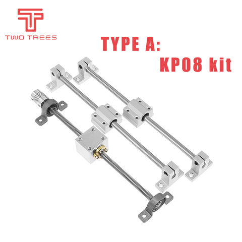 Pièces d'imprimante 3D T8 vis sans fin 200/300/400/500mm axe optique KP08 KFL08 SCS8UU couplage 5*8MM support de montage de roulement ► Photo 1/5