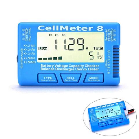 Testeur de tension, testeur de capacité de batterie RC CellMeter-8 1-8S LiPo li-lon NiMH 8 haute qualité, vente en gros ► Photo 1/6