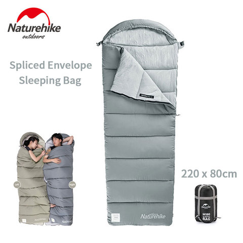 Naturehike – sac de couchage en coton, Camping en plein air, carré lavable, garde au chaud, avec capuche étendue, respirant, doux épissé ► Photo 1/6