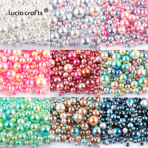 Lucia artisanat 360 pièces aléatoire 3-10mm pas de trous perles d'imitation pour bricolage artisanat fabrication de bijoux décor E0614 ► Photo 1/4