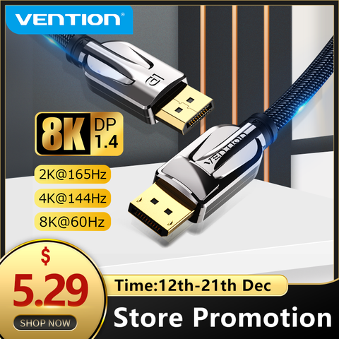 Vention DisplayPort 1.4 câble 8K @ 60Hz haute vitesse 32.4Gbps câble de Port d'affichage pour vidéo PC portable DP 1.4 Port d'affichage 1.2 câble ► Photo 1/6