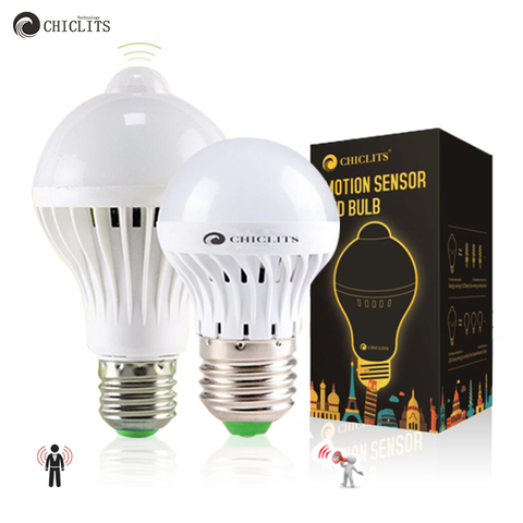 LED PIR mouvement capteur ampoule lampe lumière E27 son capteur ampoules lumières smart lampes bombillas pour couloir jardin plafond éclairage ► Photo 1/6