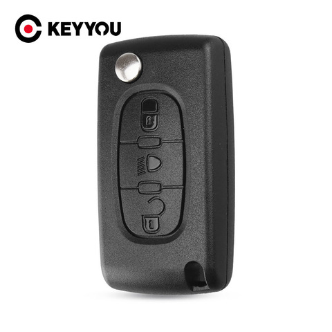 KEYYOU 3 boutons porte-clés étui à distance pour Citroen C4 Picasso C5 C6 symbole de lumière avec Badge livraison gratuite ► Photo 1/6