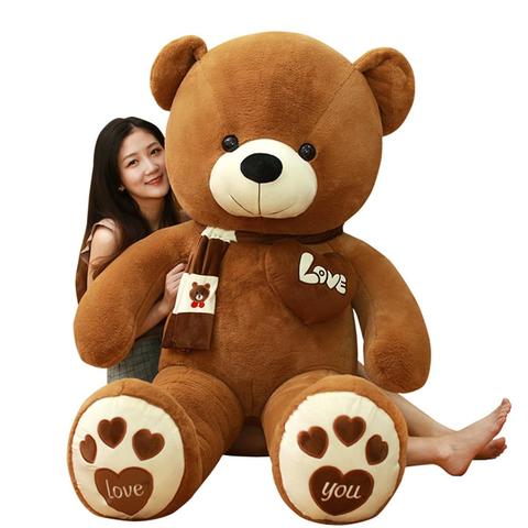 Huggable ours en peluche 4 couleurs, de haute qualité, avec écharpe, ours en peluche, jouets, poupée oreiller, cadeau d'anniversaire pour enfants amoureux ► Photo 1/6