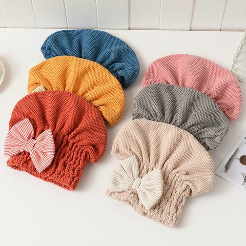 1 pièces pour les femmes bouchon de cheveux à séchage rapide sèche serviette de cheveux Super absorbant corail velours accessoires de bain Portable bonnets de douche ► Photo 1/6