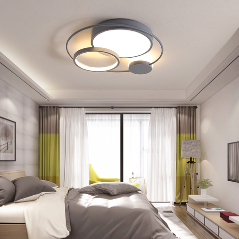 NEO plafond moderne à LEDs-plafonnier aux couleurs scintillantes, luminaire de plafond, idéal pour un salon, une chambre à coucher ou un bureau, noir, blanc ou gris ► Photo 1/6