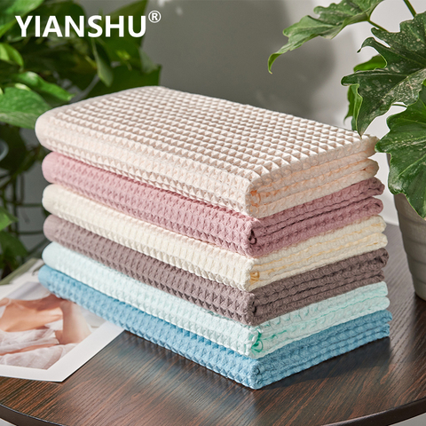 YIANSHU 70x140cm haute qualité 100% coton gaufre serviettes de bain pour adulte doux absorbant serviette ménage salle de bain serviette ensembles ► Photo 1/6