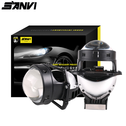 SANVI nouveauté 3 pouces 40W 5800k voiture Bi projecteur LED lentille phare Auto projecteur LED phare voiture lumière bricolage accessoires ► Photo 1/6