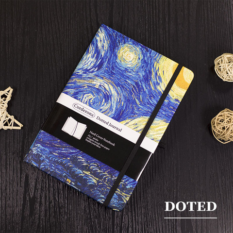 Vincent – carnet de voyage A5 à grille pointillée, couverture rigide Van Gogh, nuit étoilée, carnet de croquis, Journal à lignes avec règles ► Photo 1/6