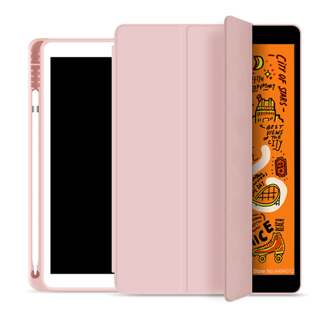 Nouveau 2022 pour ipad 10.2 étui pour ipad Mini 5 housse de tablette porte-crayons Funda mince coque souple en Silicone souple sommeil intelligent réveil ► Photo 1/6