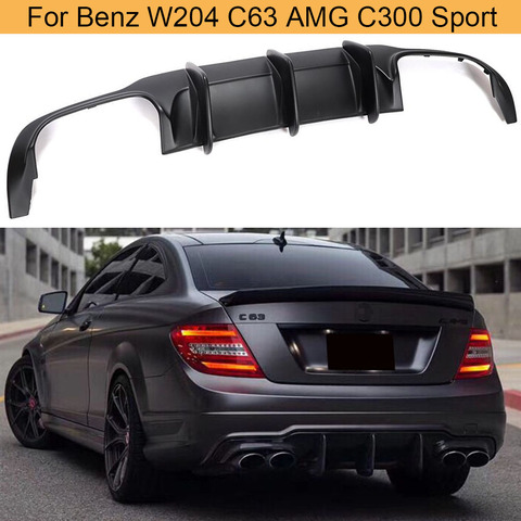 Pour W204 pare-chocs arrière diffuseur lèvre Spoiler pour Mercedes Benz W204 C63 AMG C300 Sport 2012 - 2014 voiture arrière diffuseur lèvre FRP noir ► Photo 1/6