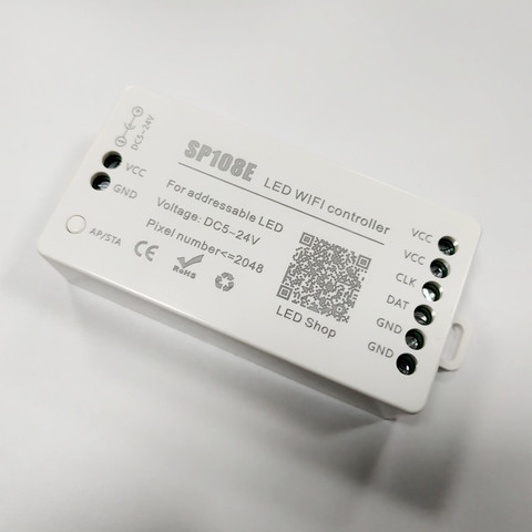 Contrôleur de pixel IC Wifi SPI SP108E LED, compatible avec application de smartphone pour WS2812B WS2813 SK9822 SK6812 RGBW APA102 LPD8806 Strip DC5-24V ► Photo 1/4