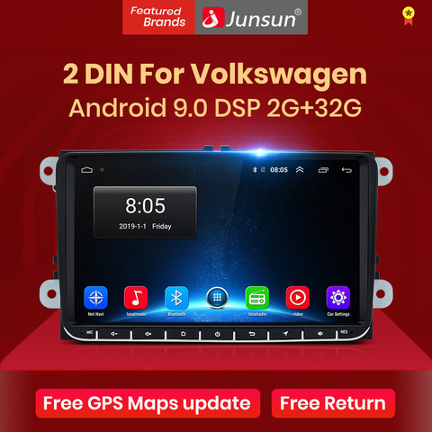 Junsun pour VW/Volkswagen/Golf/Polo/Tiguan/Passat/b7/b6/SEAT/leon/Skoda/Octavia autoradio lecteur vidéo multimédia GPS Android 9.0 ► Photo 1/6