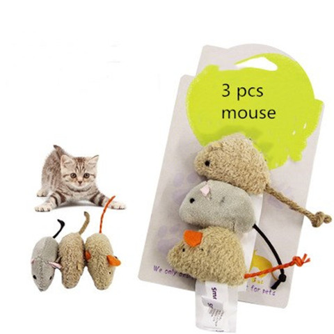 Jouets en peluche pour chats, simulation, jouet de souris interactif, morsure et anti-rayures, 3 pièces/lot ► Photo 1/5