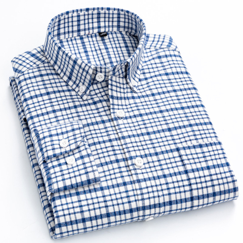 Chemise en coton brossé à manches longues pour homme, décontractée, avec boutons, coupe Standard, confortable, épaisse, à carreaux, en flanelle ► Photo 1/6