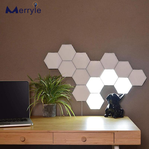 Quantique hexagone mur LED LampsTouch capteur intelligent moderne maison lumières décoratives chambre salon bricolage nuit lampe AC110 220V ► Photo 1/1