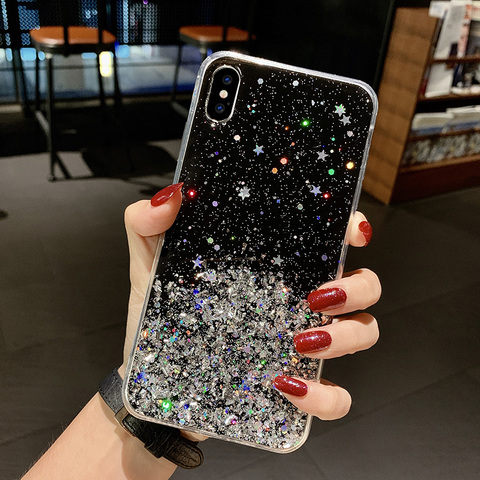 Coque scintillante à la mode pour Samsung Galaxy, compatible modèles S8, S9, S10, J4, J6, A6 Plus, A7, A9 2022, A10, A20, A30, A40, A50, A70, A90, A10S, A20E ► Photo 1/6