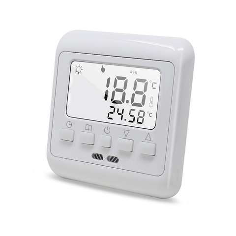 Nouveau Thermostat de chauffage par le sol avec rétroéclairage blanc touches LCD contrôleur de température chaud Programmable hebdomadaire ► Photo 1/6