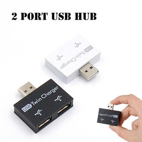 Mini 2 ports USB Hub chargeur Hub adaptateur USB séparateur pour téléphone tablette ordinateur ► Photo 1/6