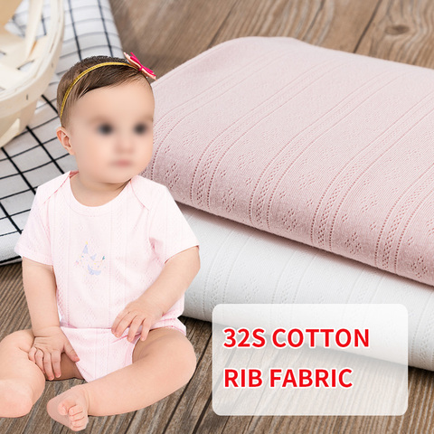 Tissu tricoté extensible côtelé en coton 32S, tissu Jacquard simple pouvant coudre bébé Hakama et foulard KK303290 ► Photo 1/6
