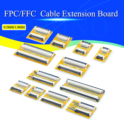 2 pièces FPC FFC carte d'extension de câble plat Flexible, connecteur à broches de 0.5/1.0MM 6 8 10 12 14 20 30 40 50 ► Photo 1/6