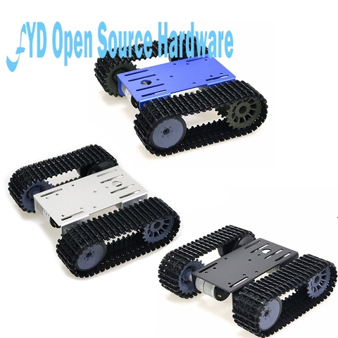 1 ensemble mini T101 intelligent Robot réservoir châssis suivi voiture plate-forme avec 33GB-520 moteur pour arduino bricolage Robot jouet partie ► Photo 1/1