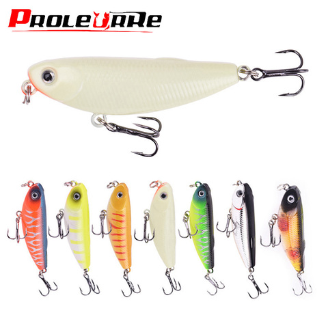 1 pièces Topwater crayon leurres de pêche 5cm 5.5g à la traîne vairon Wobblers manivelle appât Isca basse appât dur artificiel ► Photo 1/6