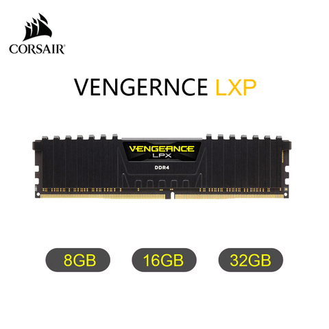 Corsair – mémoire de serveur d'ordinateur de bureau, Vengeance LPX, modèle DDR4, capacité 8 go 16 go 32 go, fréquence d'horloge 2400/2666/3000/3200/3600/4000MHz, tension 1.35V, noir ► Photo 1/6