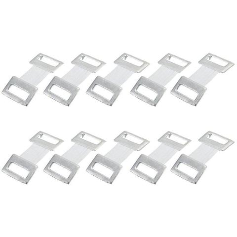 Clips de fixation en métal, 10 pièce/sac pièces de rechange, bandes élastiques, extensibles, crochets, couleurs café blanc ► Photo 1/6