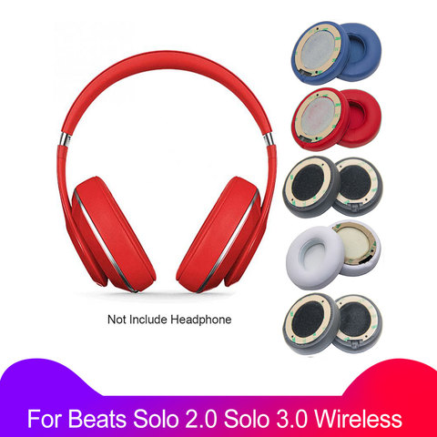 1 paire éponge oreillettes pour Beats Solo 2 Solo 3 remplacement coussin d'oreille pour Solo 2.0 3.0 sans fil casque mémoire mousse oreillettes ► Photo 1/6