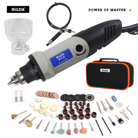 HILDA Mini perceuse électrique avec 6 positions vitesse Variable Dremel 220V 400W Style outils rotatifs Mini outils électriques de meulage ► Photo 1/6