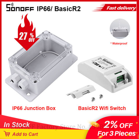 SONOFF IP66 boîtier de couverture étanche boîte de jonction boîtier étanche résistant à l'eau boîtier de coque Support Sonoff commutateur intelligent Wifi de base ► Photo 1/6