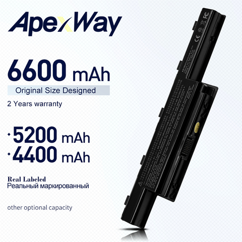 ApexWay-batterie pour Acer Aspire, pour modèle 4741, 5741, 4741G, 5741G, V3, V3-471G, V3-771G, V3-551G, V3-571G, E1-421, E1-431, E1-471 ► Photo 1/4