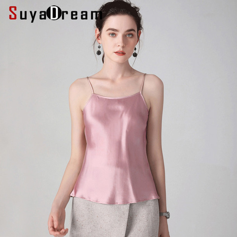 SuyaDream-camisole en Satin en soie véritable 100%, gilet porté à même la peau, printemps et été 2022, pour femmes ► Photo 1/3