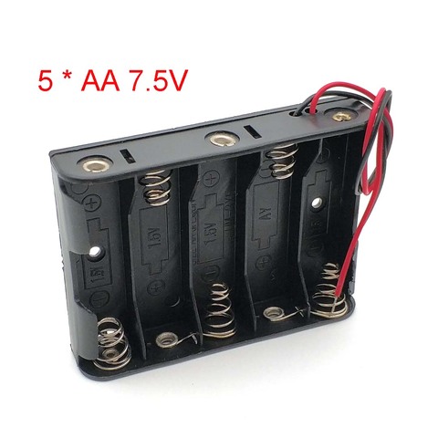 Batterie en plastique mallette de rangement support de la boîte pour 5 X AA 5xAA 2A 7.5V fils fils ► Photo 1/4