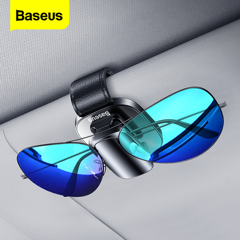 Baseus voiture lunettes de soleil support lunettes de soleil pince Auto lunettes de soleil organisateur voiture lunettes de soleil stockage lunettes support support lunettes étui ► Photo 1/6