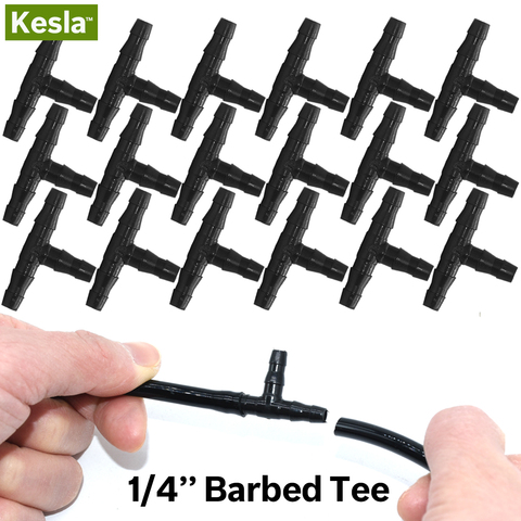 KESLA – goutteurs en plastique pour arroser, 20 pièces, Tee-shirt de croissance, connecteur de tuyau de 1/4 pouces, Joint de tuyau, outils d'irrigation d'extérieur pour tuyau de 4mm/7mm ► Photo 1/6