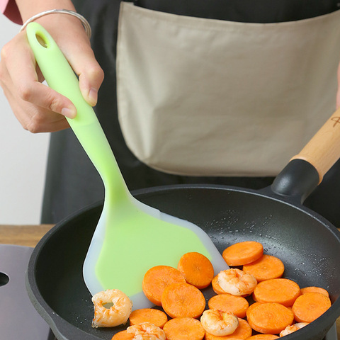 Spatule en Silicone, antiadhésive, résistante à la température, pelle à Pizza large, pour viande, œufs, rotateur, lève-aliments, ustensile de cuisine ► Photo 1/6