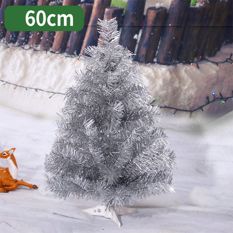 Arbre de noël artificiel blanc 60cm | Décorations joyeux noël argentées pour noël domestique, livraison gratuite ► Photo 1/5