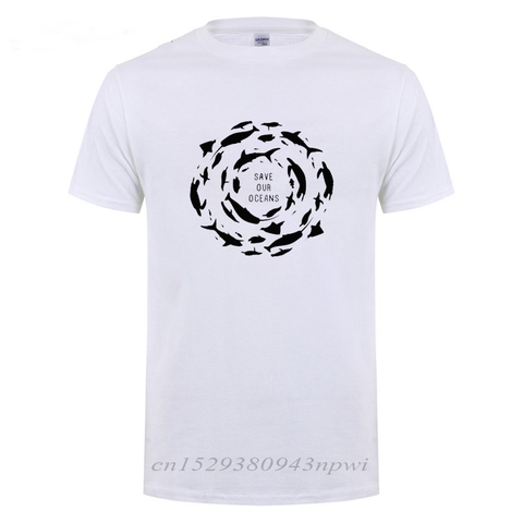 Sauver nos océans requins baleines tortues Sealife T-Shirt hommes hommes à manches courtes grande taille été col rond décontracté t-shirts T-Shirt ► Photo 1/6