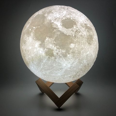 Lampe Led en forme de lune imprimée en 3D, Usb, tactile, luminaire décoratif d'intérieur, créatif, idéal comme cadeau de noël ► Photo 1/6