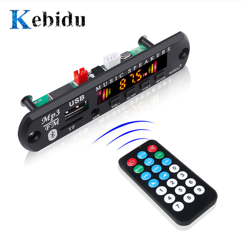 Kebidu Bluetooth 5.0 récepteur voiture Kit lecteur MP3 décodeur carte couleur écran FM Radio TF USB 3.5 Mm AUX Audio pour Iphone XS ► Photo 1/6